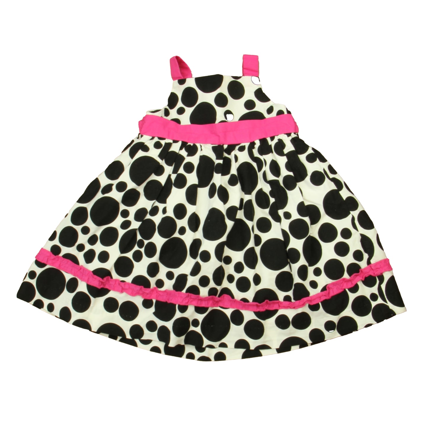 Jillian's Closet Girls White | Black | Pink Dress Size: 18 Months White | Black | Pink