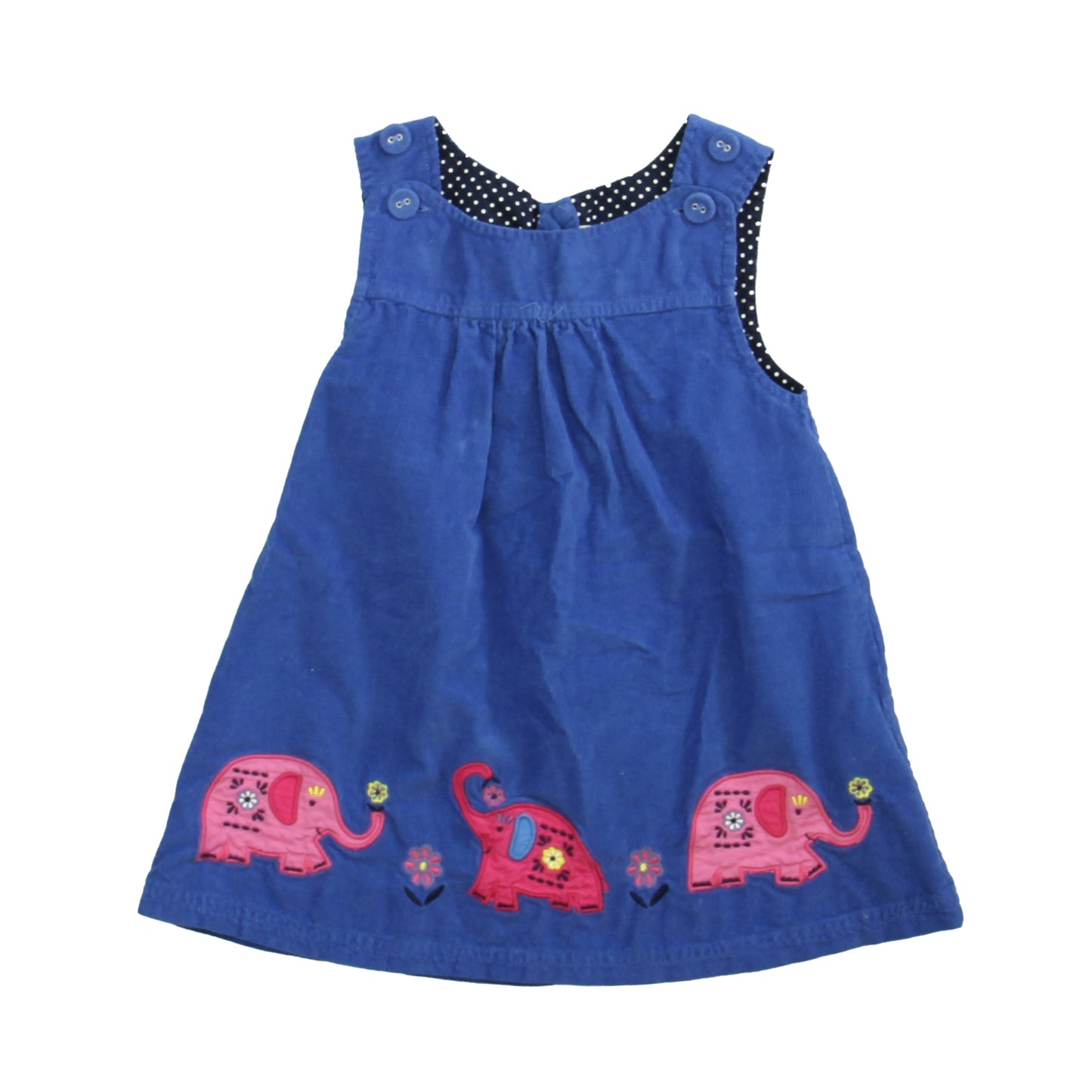 JoJo Maman Bebe Girls Blue | Pink Elephant Jumper Size: 12-18 Months Blue | Pink Elephant