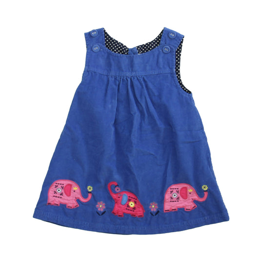 JoJo Maman Bebe Girls Blue | Pink Elephant Jumper Size: 12-18 Months Blue | Pink Elephant