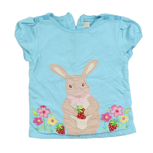 JoJo Maman Bebe Girls Blue | Bunny T-Shirt Size: 18-24 Months Blue | Bunny