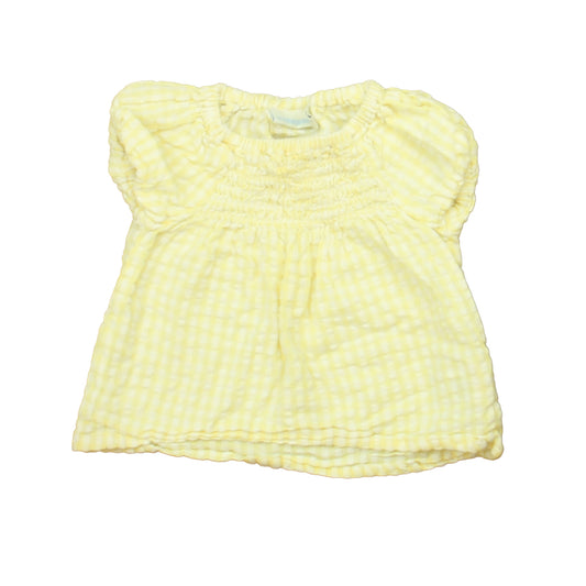 Jojo Mama Bebe Girls Yellow | White Blouse Size: 6-12 Months Yellow | White