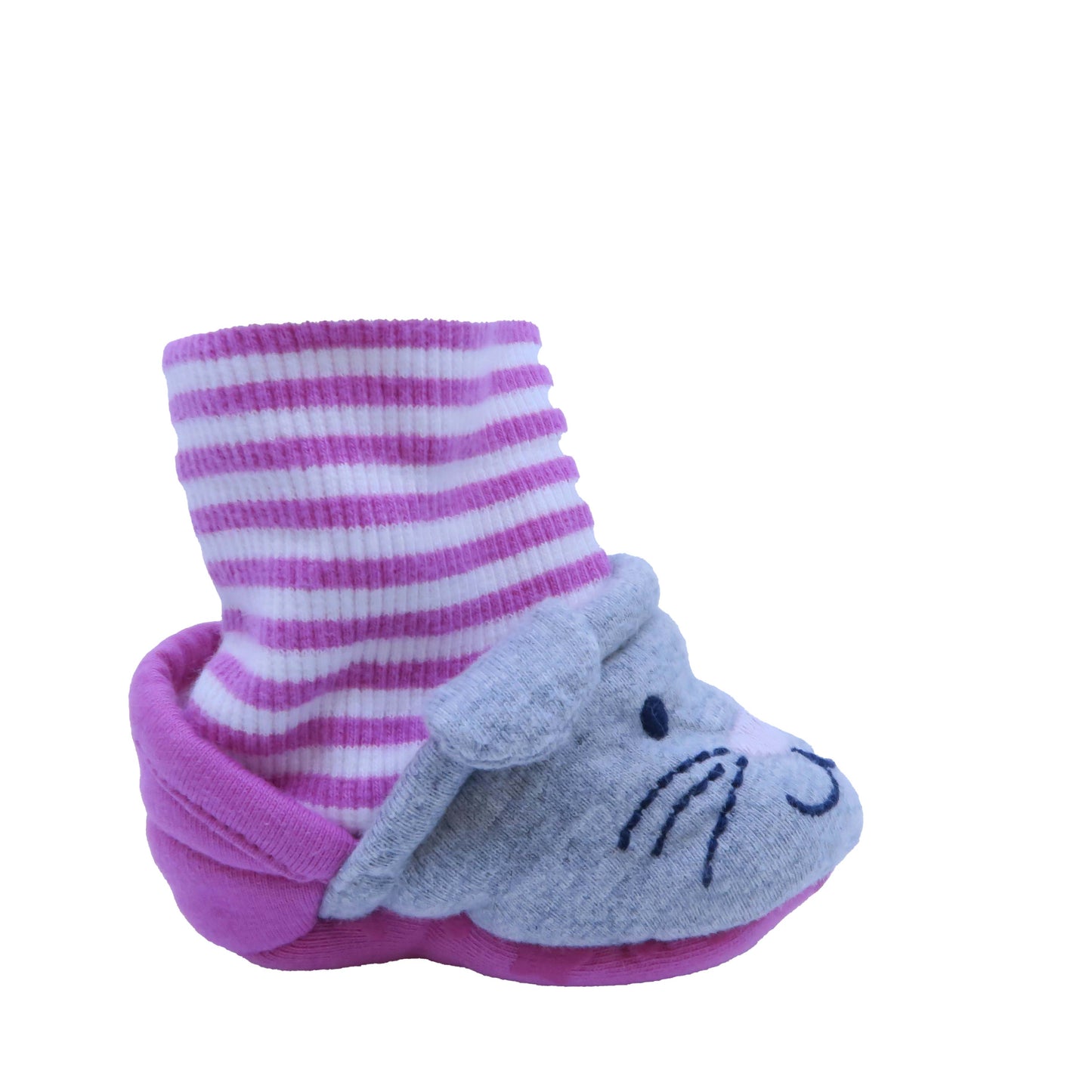 Jojo Manan Bebe Girls Pink | White | Gray Booties Size: 0-3 Months Pink | White | Gray