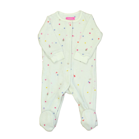 Joules Girls White | Multi 1-piece footed Pajamas Size: 3-6 Months White | Multi