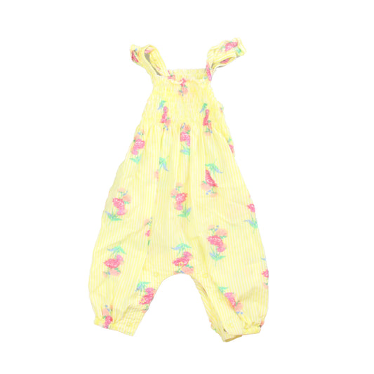 Joules Girls Yellow Floral Romper Size: 3 Months Yellow Floral