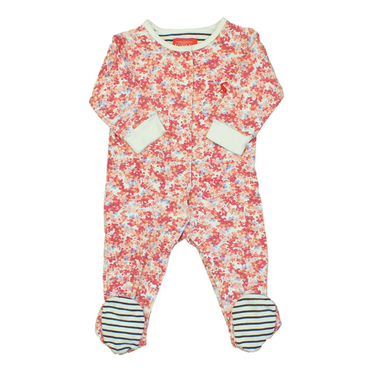 Joules Girls White | Red | Blue 1-piece footed Pajamas Size: 6-9 Months White | Red | Blue