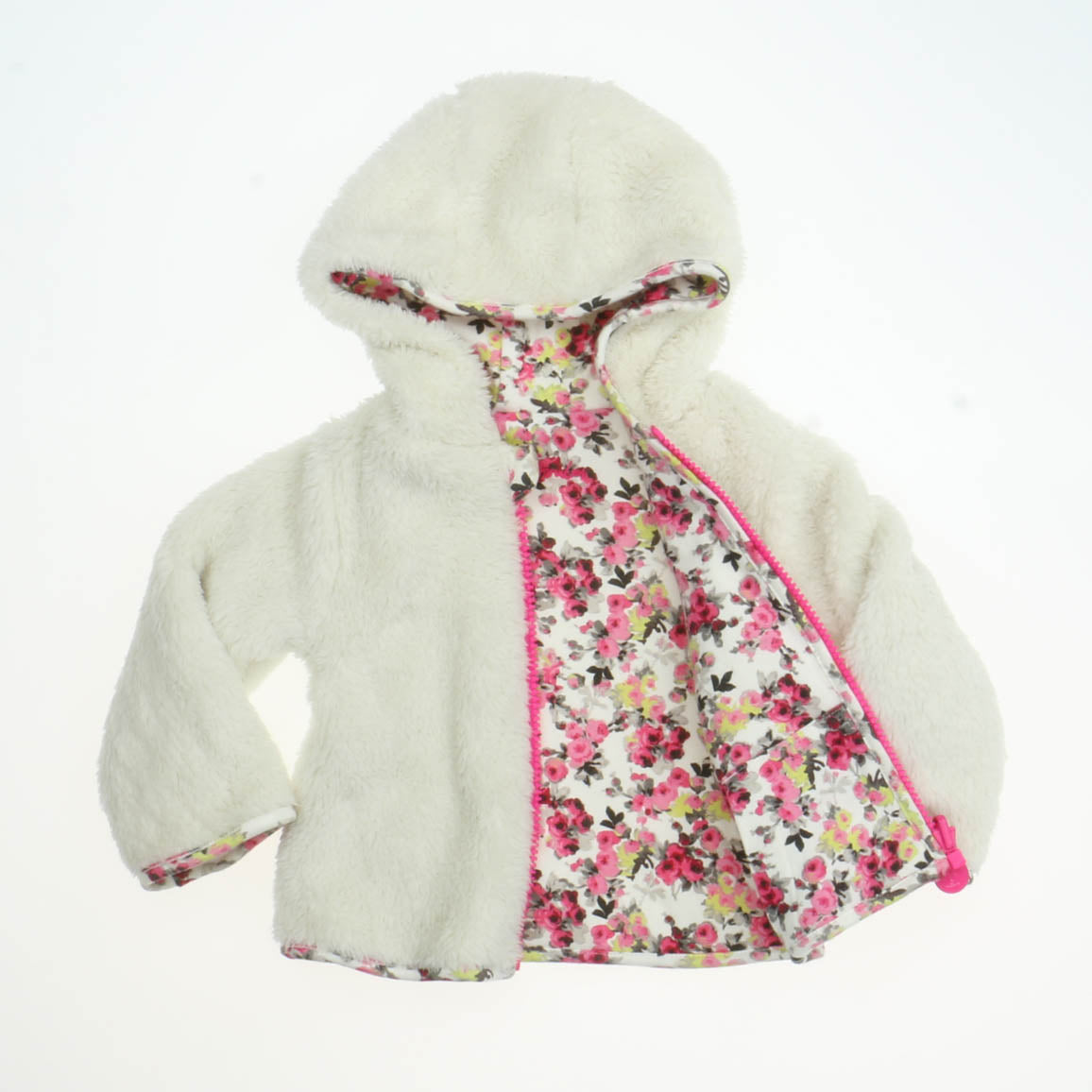 Joules Girls White | Pink Jacket Size: 6-9M White | Pink