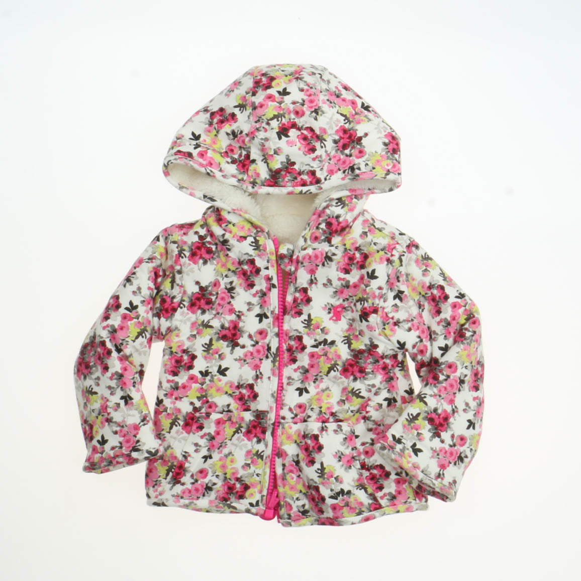Joules Girls White | Pink Jacket Size: 6-9M White | Pink
