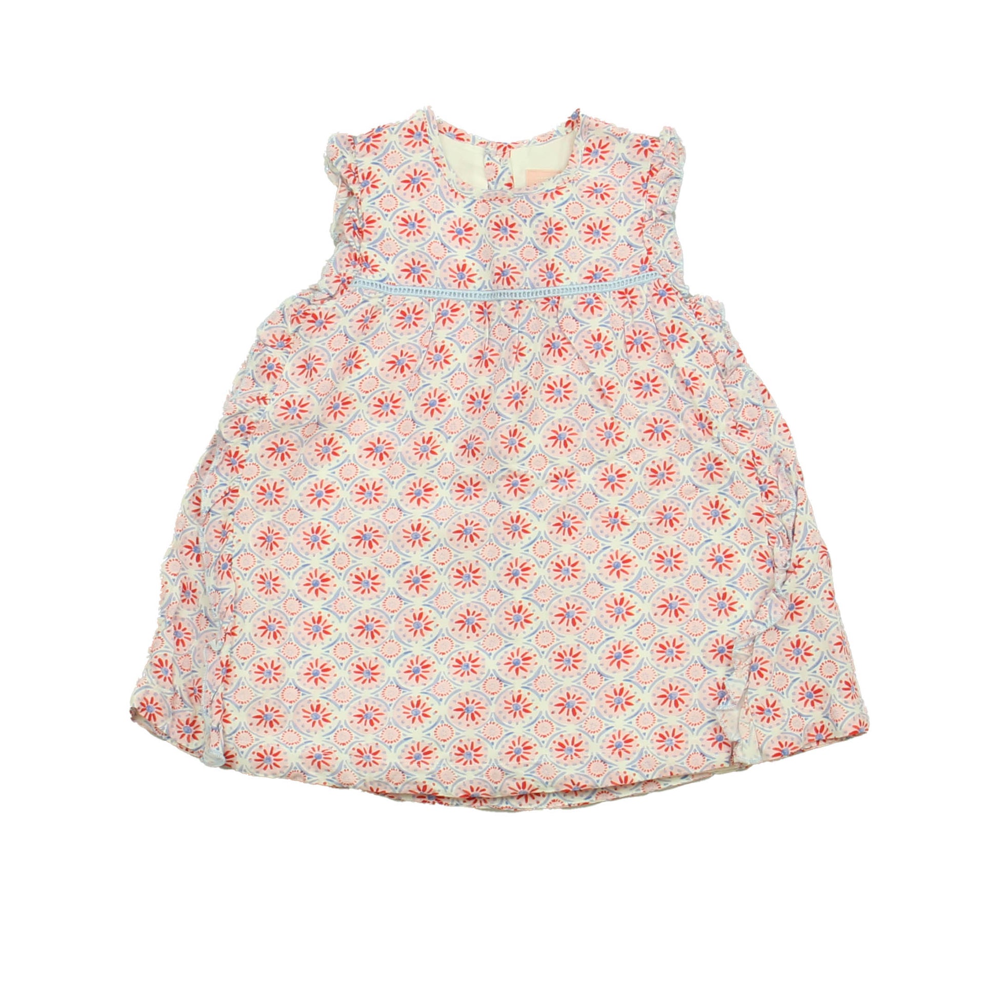 Joules Girls White | Pink | Blue Dress Size: 9-12 Months White | Pink | Blue