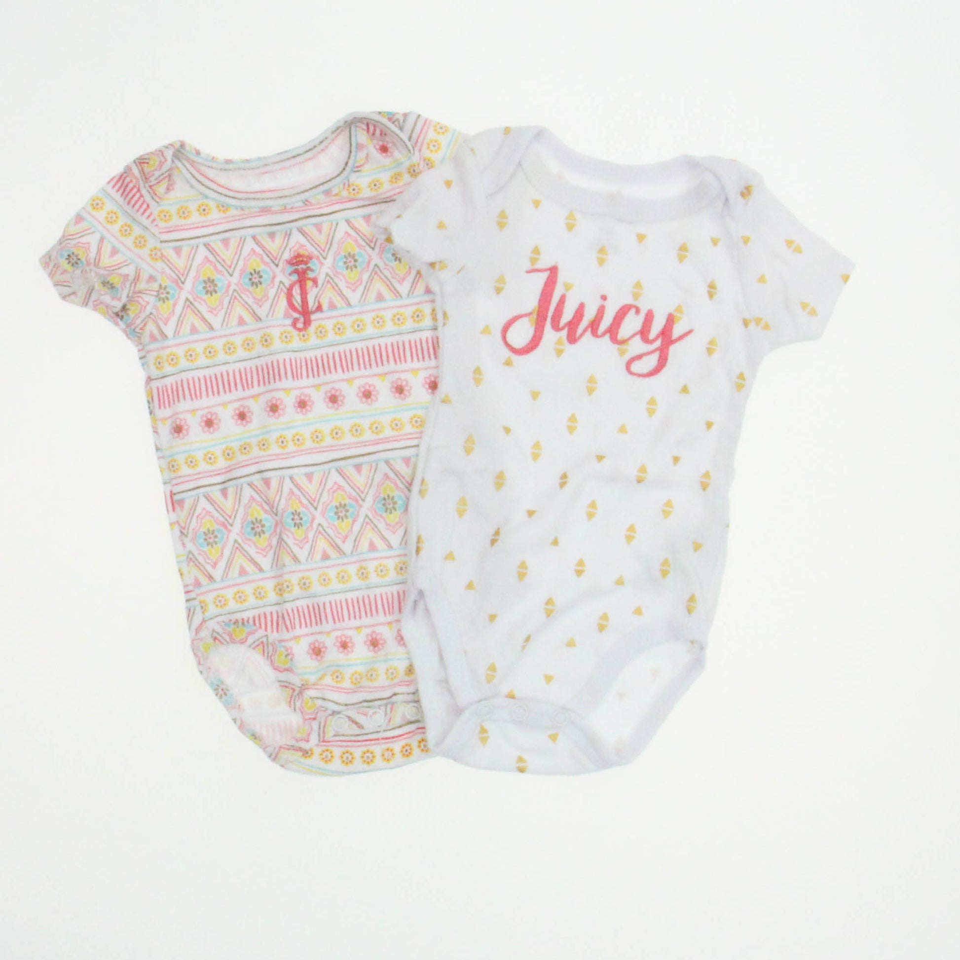 Juicy Couture Girls White | Gold | Multi Onesie Size: 0-3 Months White | Gold | Multi