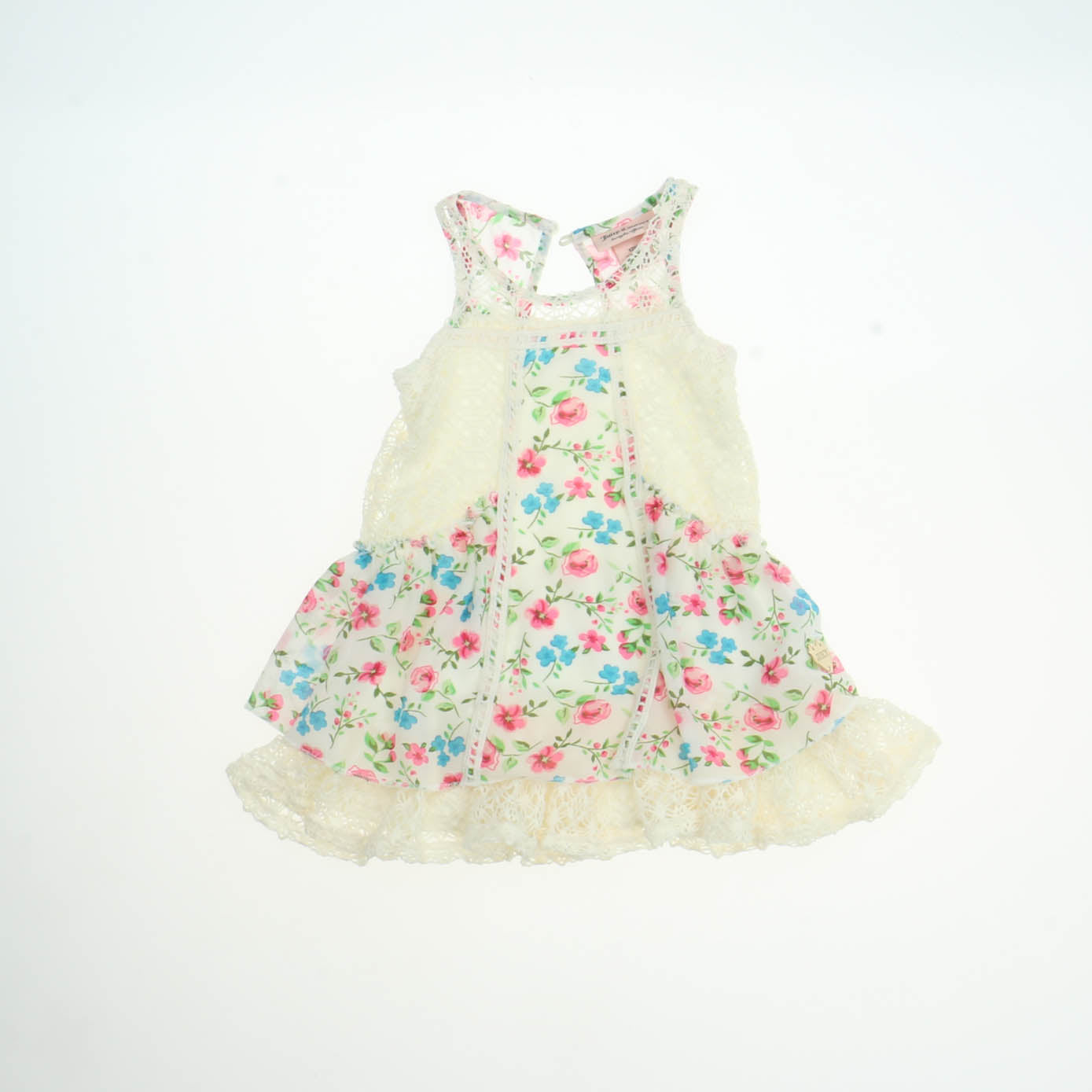 Juicy Couture Girls Ivory Floral Dress Size: 12 Months Ivory Floral