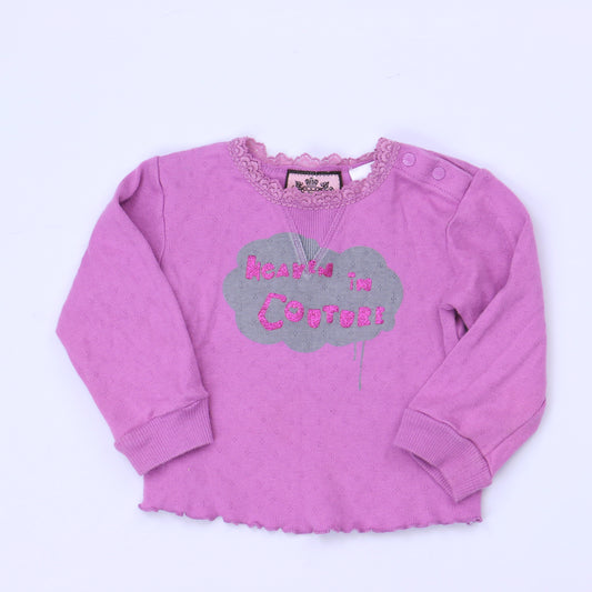 Juicy Couture Girls Purple Long Sleeve T-Shirt Size: 12 Months Purple