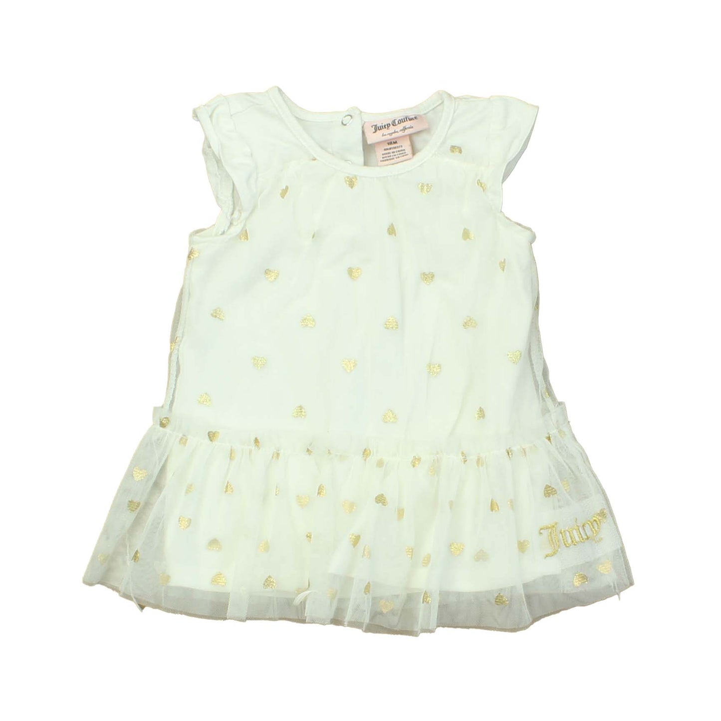 Juicy Couture Girls White | Gold Dress Size: 18 Months White | Gold