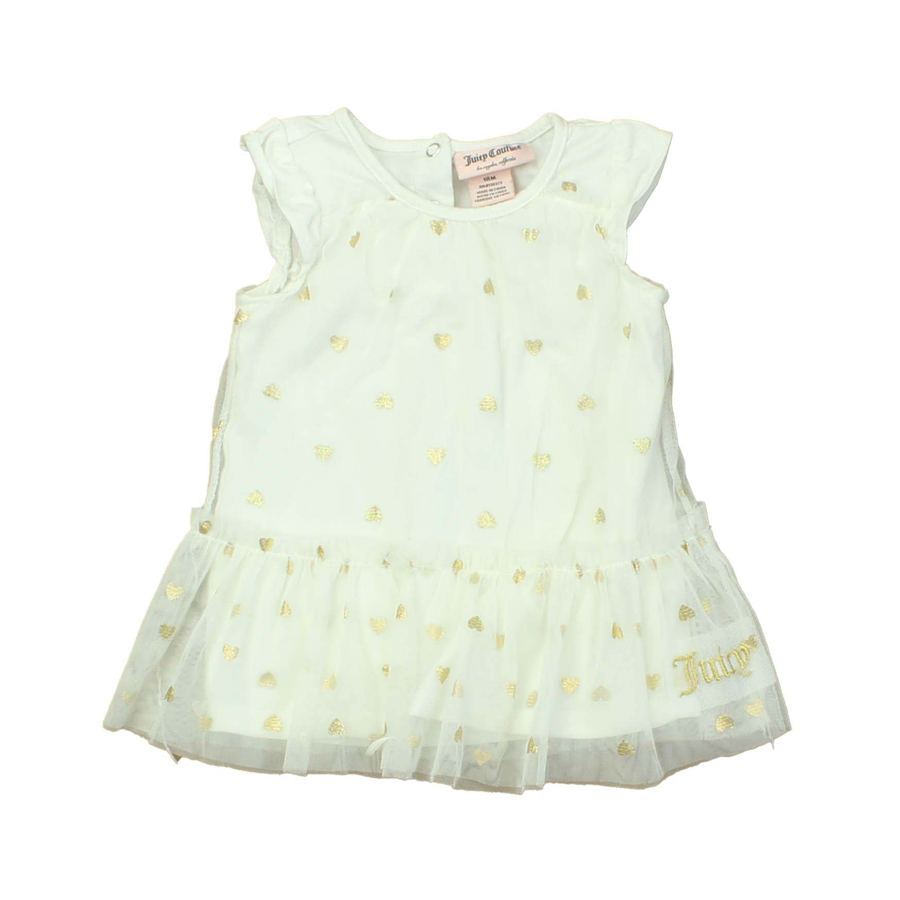 Juicy Couture Girls White | Gold Dress Size: 18 Months White | Gold