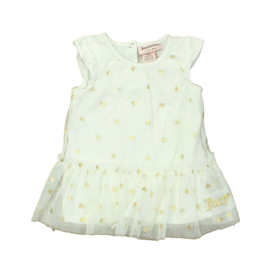 Juicy Couture Girls White | Gold Dress Size: 18 Months White | Gold