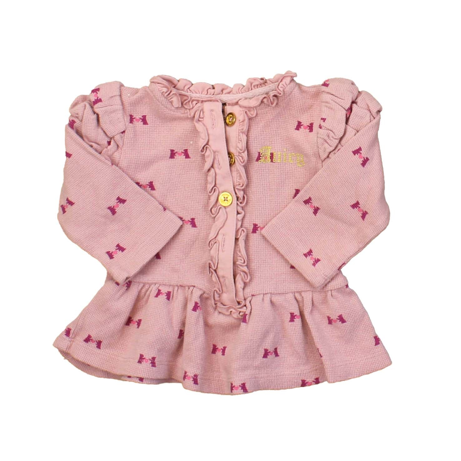 Juicy Couture Girls Pink Long Sleeve Shirt Size: 3-6 Months Pink