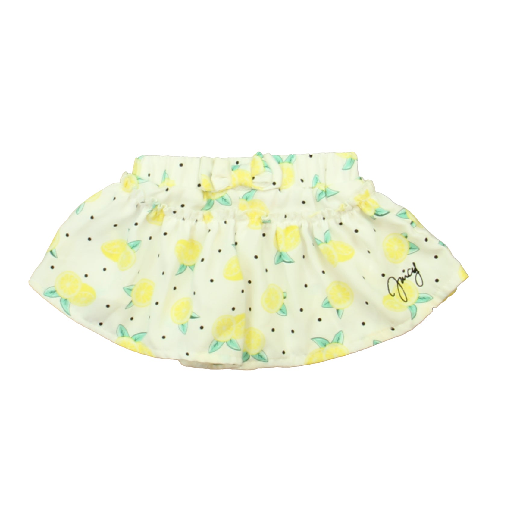 Juicy Couture Girls White | Yellow Lemons Shorts Size: 3-6 Months White | Yellow Lemons