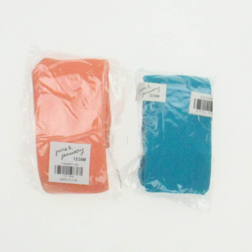 June & January Girls Turqoise | Orange Tights Size: 12-24 Months Turqoise | Orange