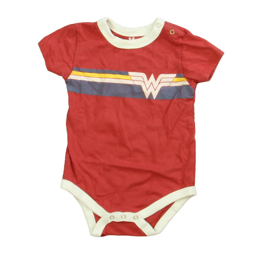 Junk Food Girls Red Wonder Woman Onesie Size: 6 Months Red Wonder Woman