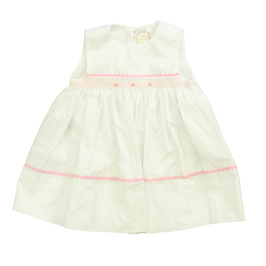 Kassatiy Girls White | Pink Dress Size: 6 Months White | Pink
