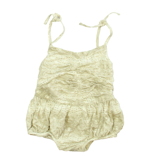 Kate Quinn Girls Tan | Ivory Romper Size: 0-3 Months