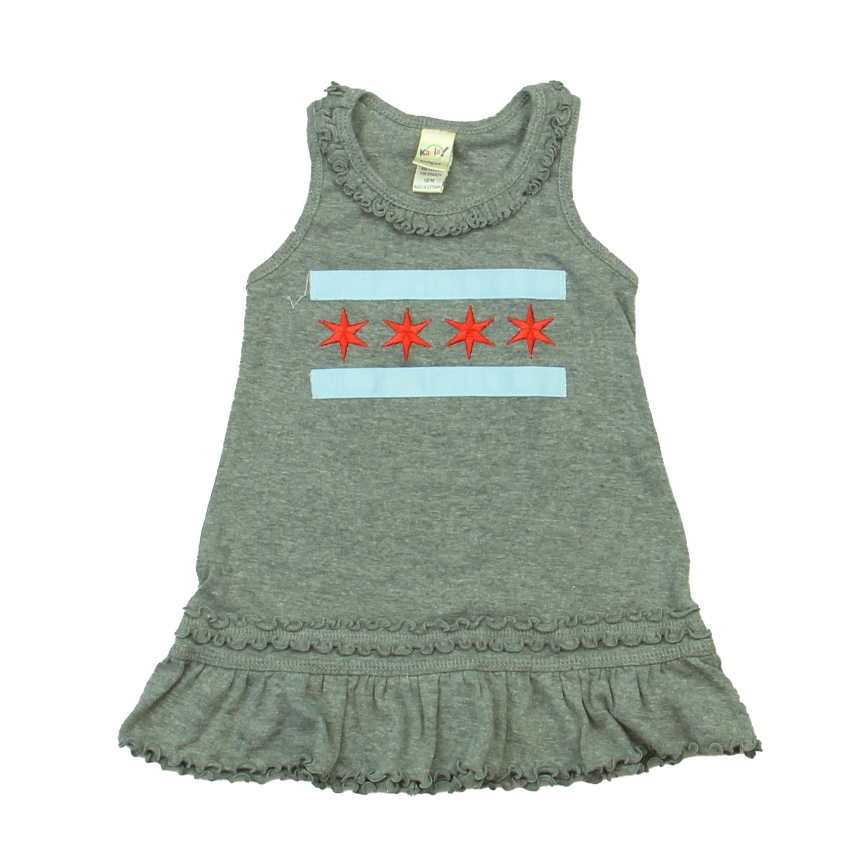 Kavio! Girls Grey | Red | Blue Dress Size: 18 Months Grey | Red | Blue
