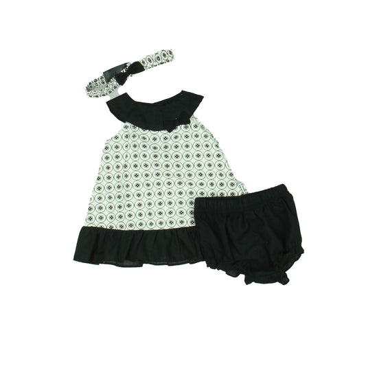 Kenneth Cole Girls Black | White Dress Size: 0-3 Months Black | White