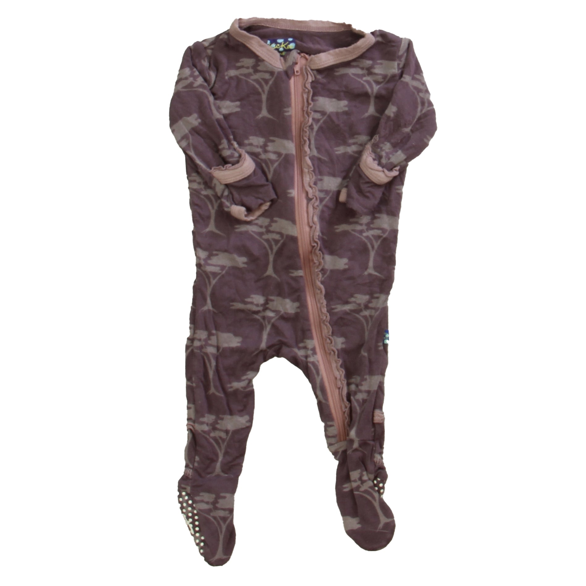 Kickee Pants Girls Purple 1-piece footed Pajamas Size: 0-3 Months Purple