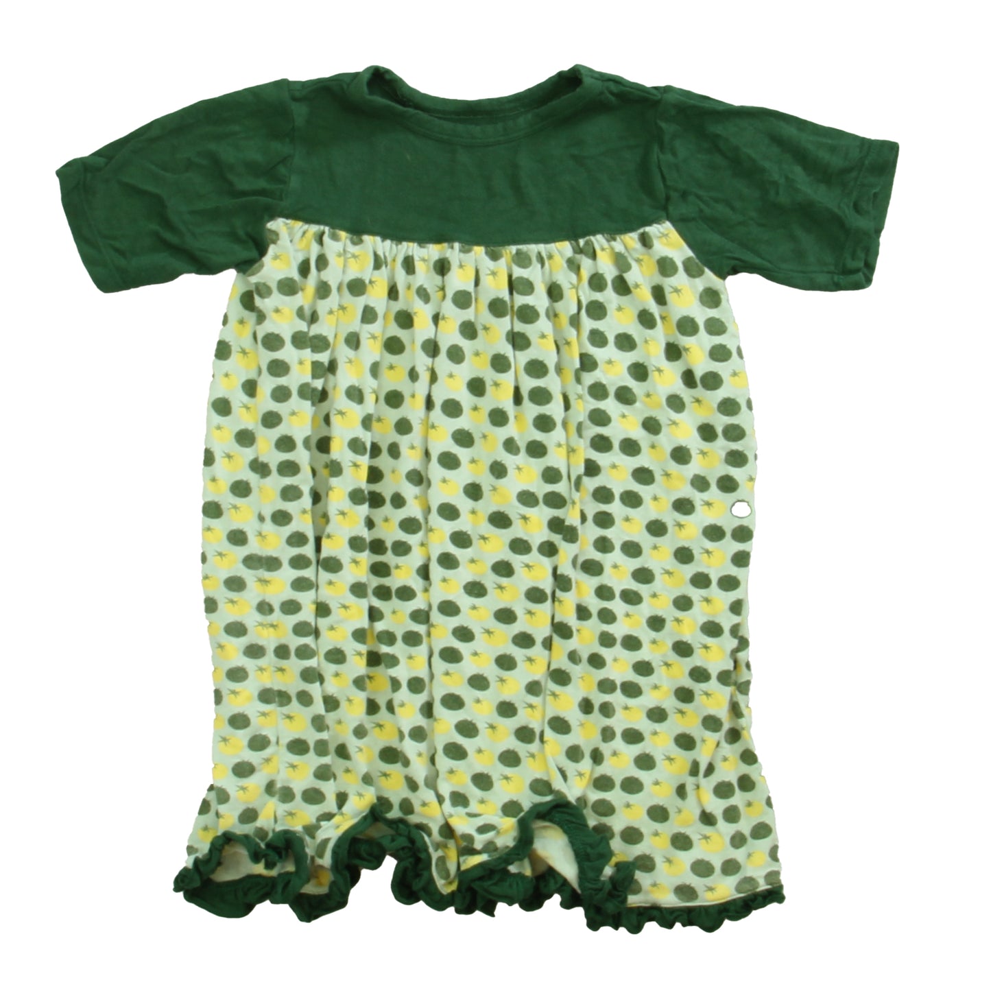 Kickee Pants Girls Green | Yellow Dress Size: 18-24 Months Green | Yellow