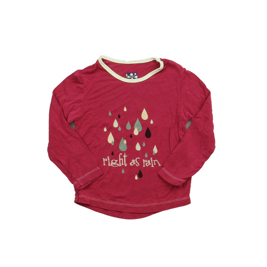 Kickee Pants Girls Maroon | Gray Long Sleeve Shirt Size: 18-24 Months Maroon | Gray