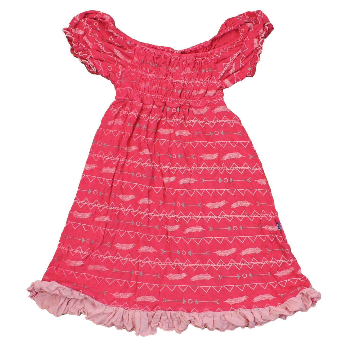Kickee Pants Girls Pink | White Dress Size: 4T