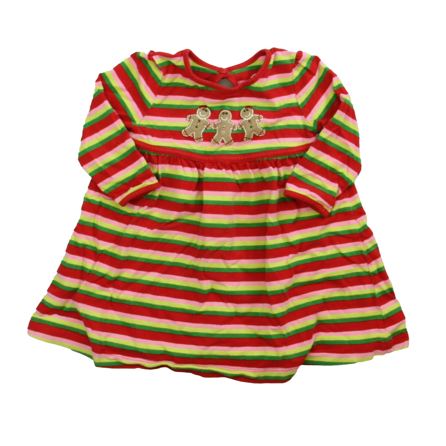 Kids Headquarters Girls Red | Green Gingerman Dress Size: 18 Months Red | Green Gingerman