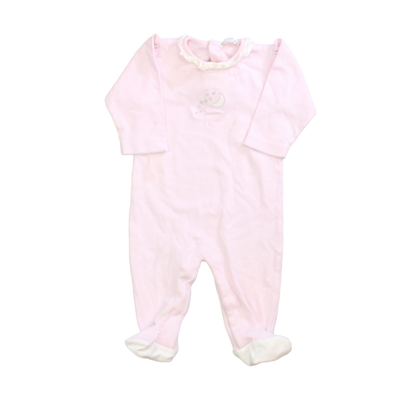 Kissy Kissy Girls White | Pink Pima Long Sleeve Outfit Size: 6-9 Months White | Pink Pima