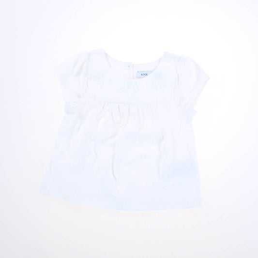 Knot Girls White with Embroidery Blouse Size: 12 Months White with Embroidery