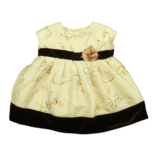 La Princess Girls Ivory | Brown Special Occasion Dress Size: 12 Months Ivory | Brown