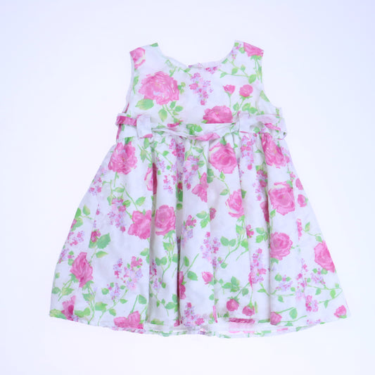 La Princess Girls White Floral Dress Size: 18 Months White Floral