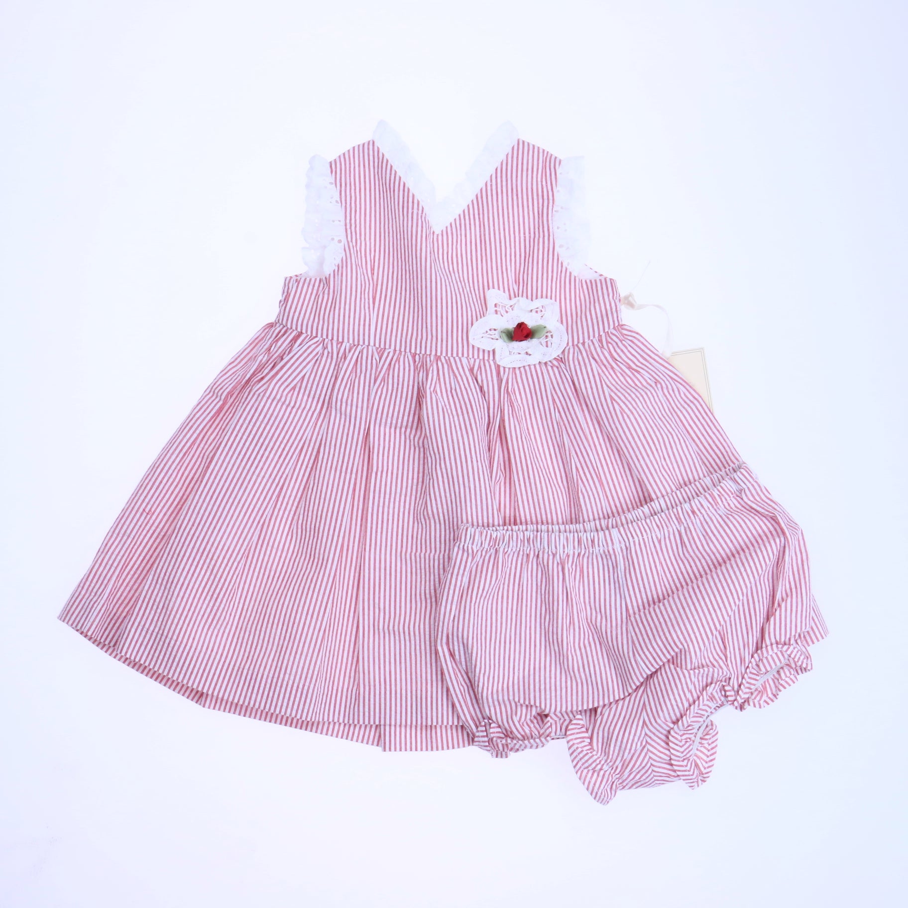 Laura Ashley Girls Red | White Dress Size: 12 Months Red | White