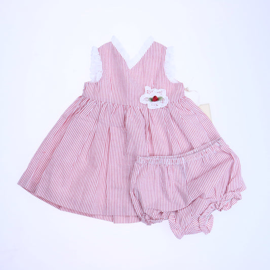 Laura Ashley Girls Red | White Dress Size: 12 Months Red | White