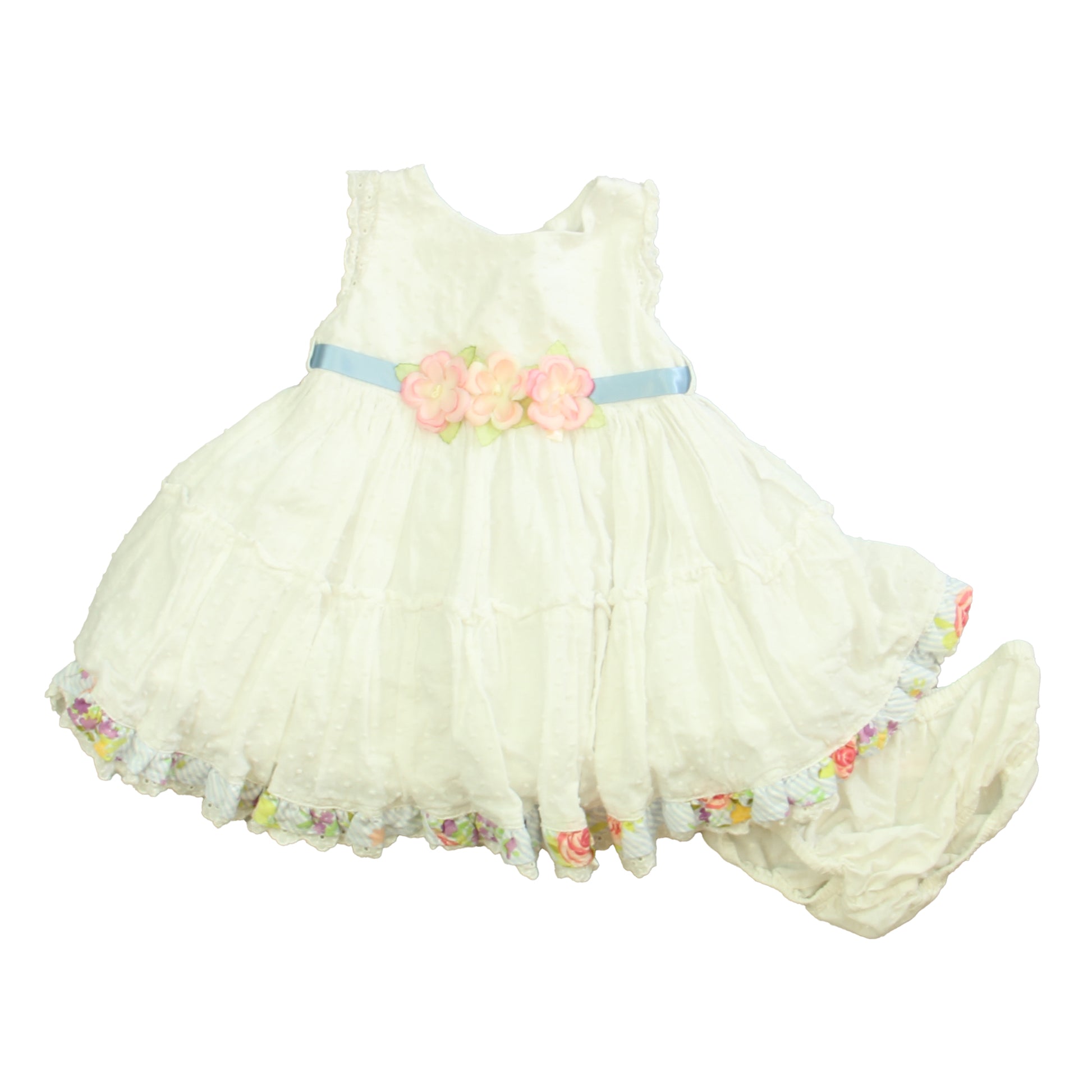 Laura Ashley Girls White Dress Size: 12 Months White