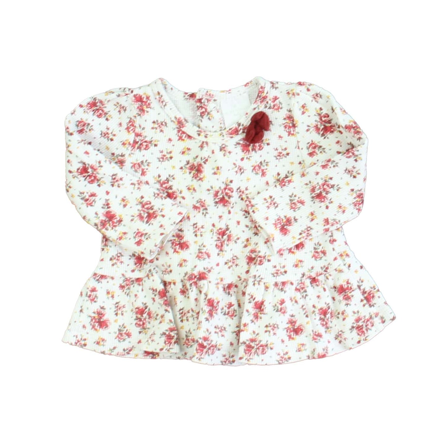 Laura Ashley Girls White | Red Long Sleeve Shirt Size: 6-9M White | Red