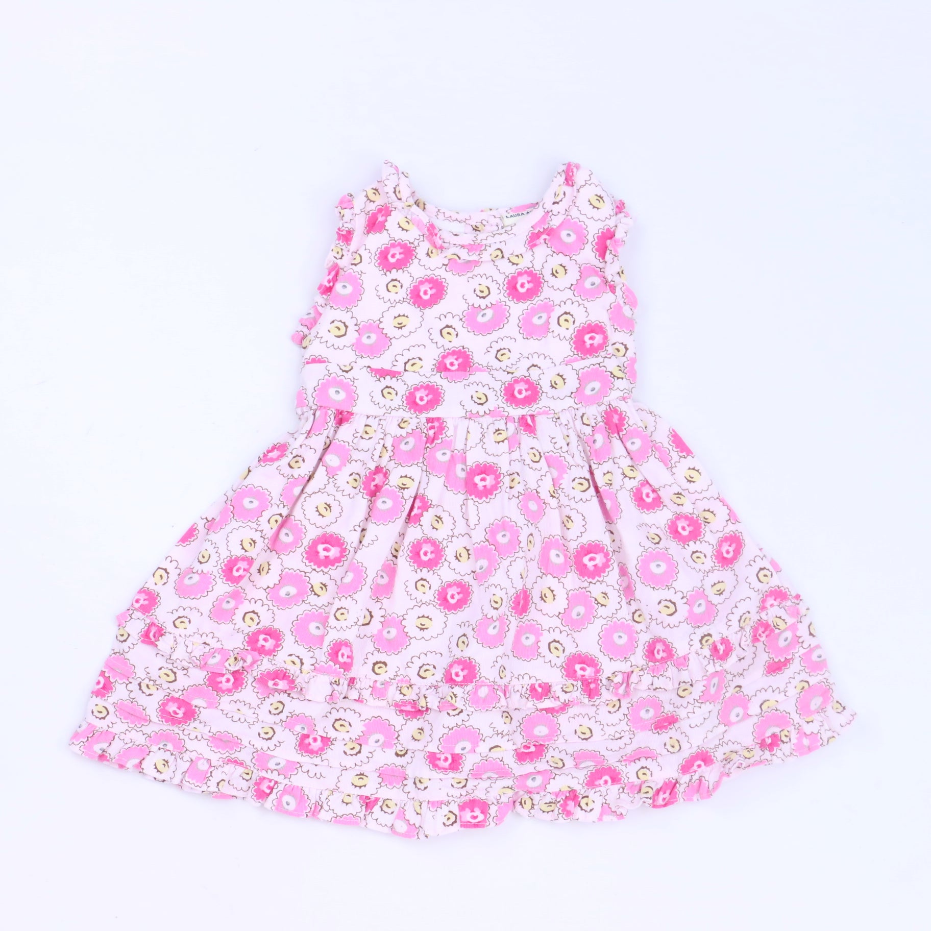 Laura Ashley Girls Pink | Floral Dress Size: 9 Months Pink | Floral