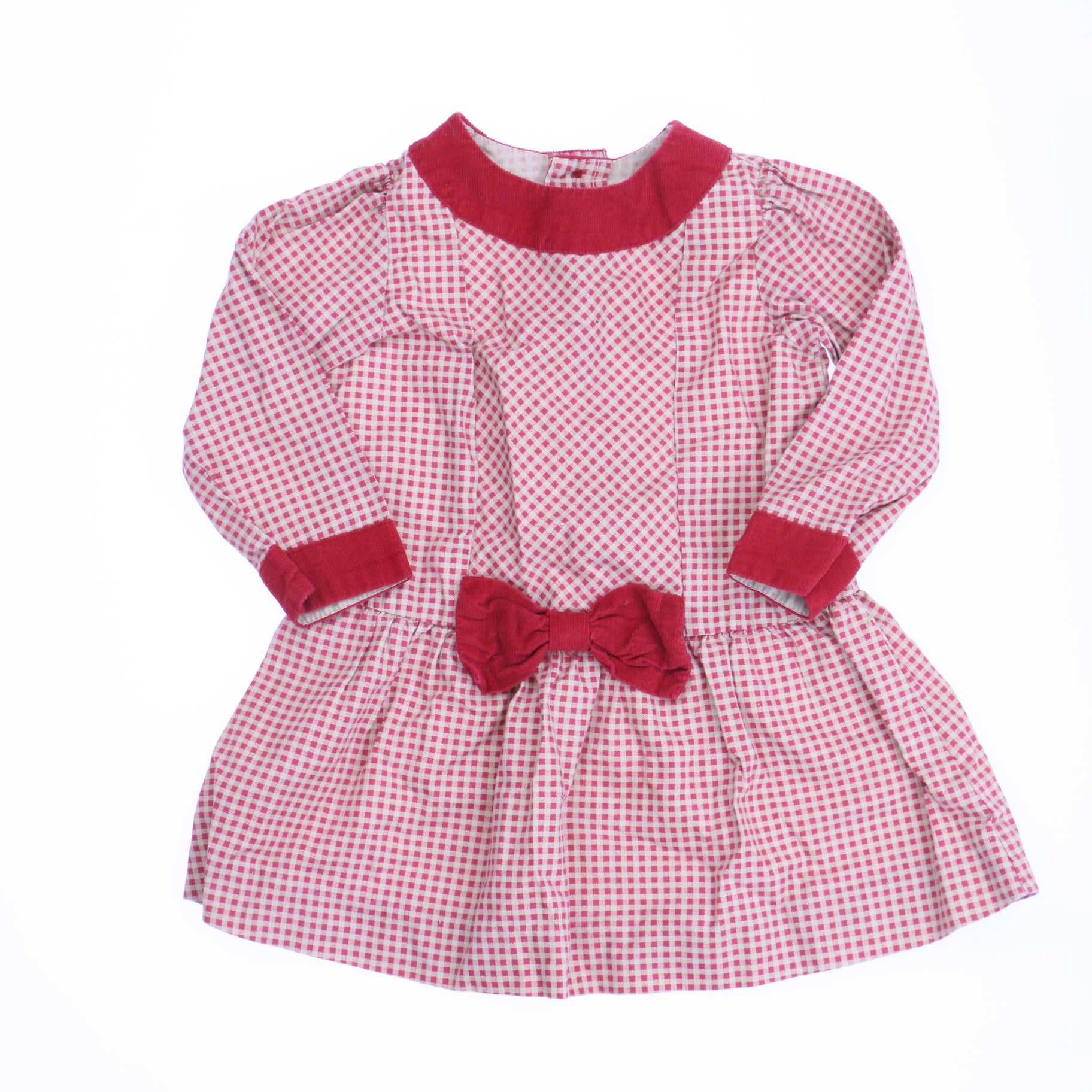 Les Petits Soleils Girls Red | Tan Dress Size: 12 Months Red | Tan