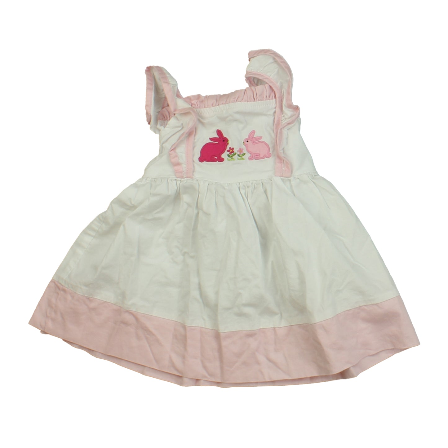 Lil Cactus Girls White | Pink | Bunnies Dress Size: 3-6 Months White | Pink | Bunnies