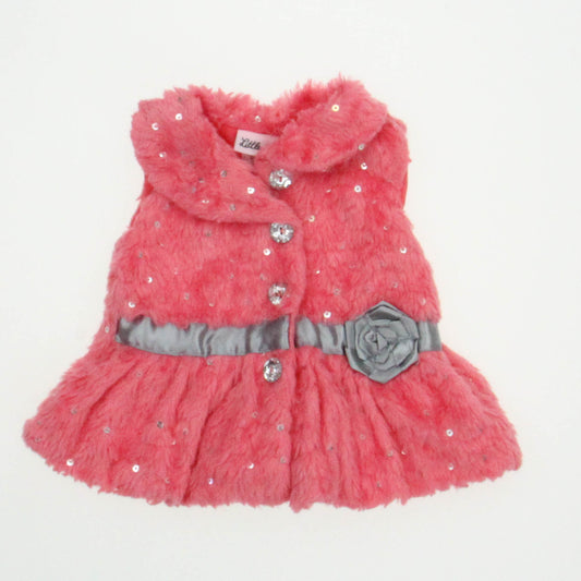 Little Lass Girls Pink Vest Size: 3-6 Months Pink