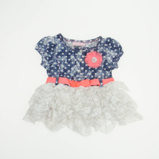Little Lass Girls Blue | White Dress Size: 6-9 Months Blue | White
