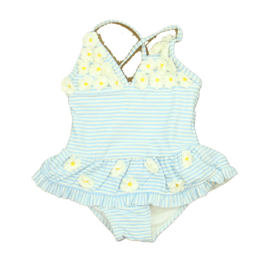 Little Me Girls Blue | White 1-piece Swimsuit Size: 12 Months Blue | White