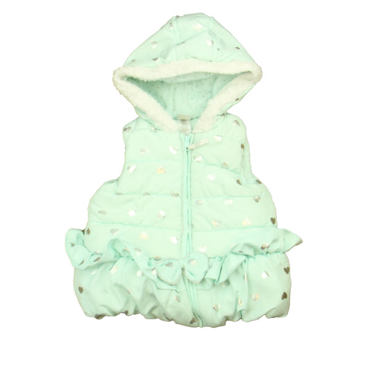 Little Me Girls Aqua | Silver Hearts Vest Size: 24 Months Aqua | Silver Hearts