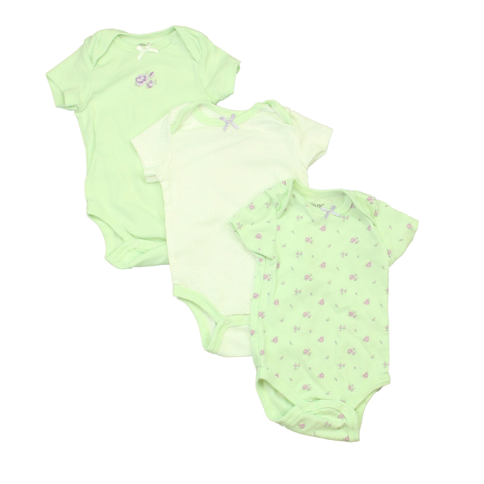 Little Me Girls Green | Purple Onesie Size: 3 Months Green | Purple