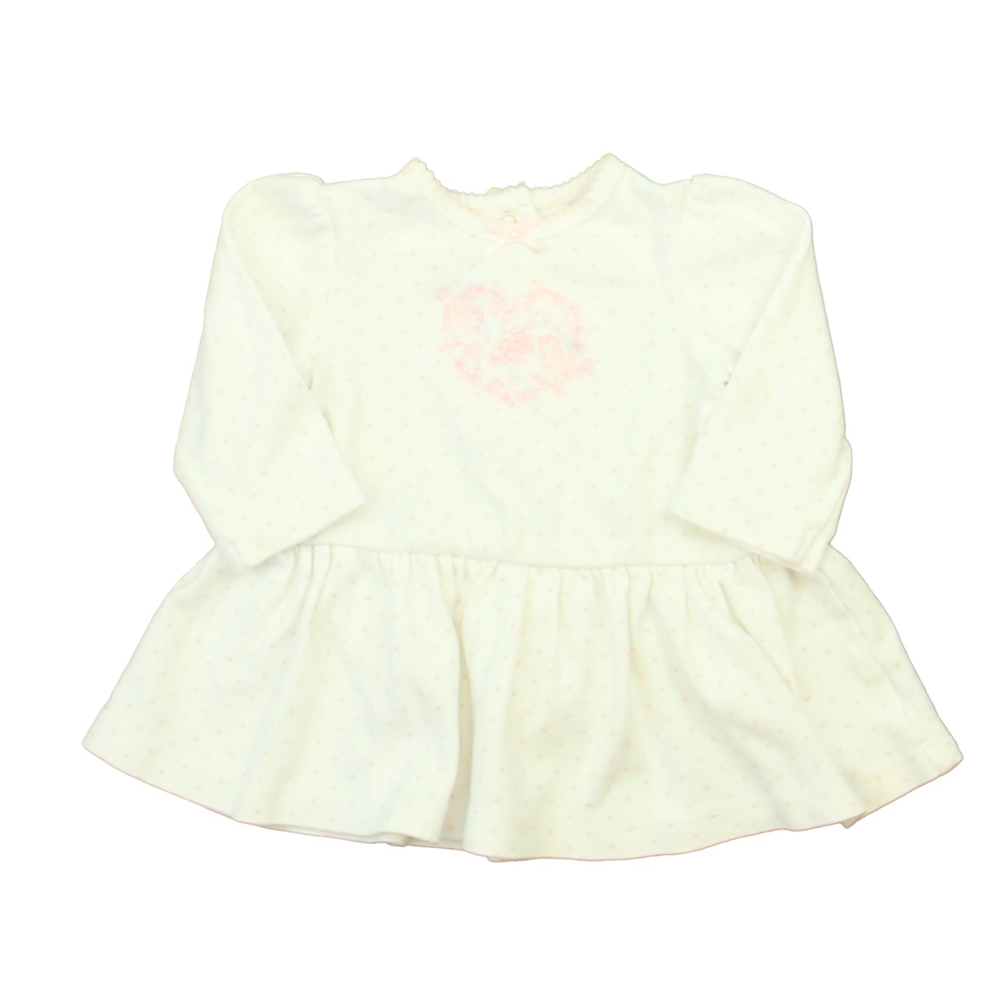 Little Me Girls White | Pink Long Sleeve Shirt Size: 9 Months White | Pink