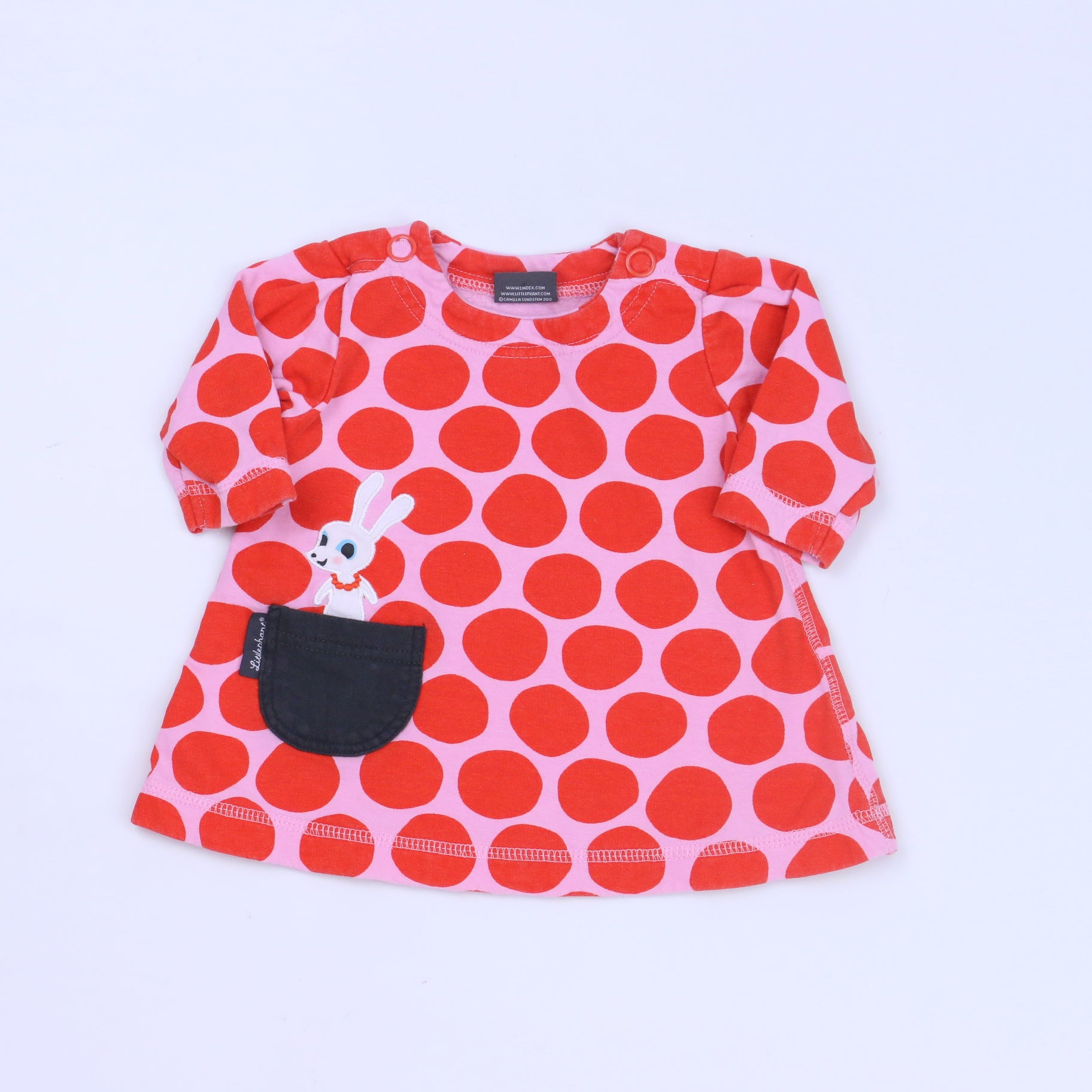 Littlephant Girls Red | Pink Dress Size: 3 Months Red | Pink