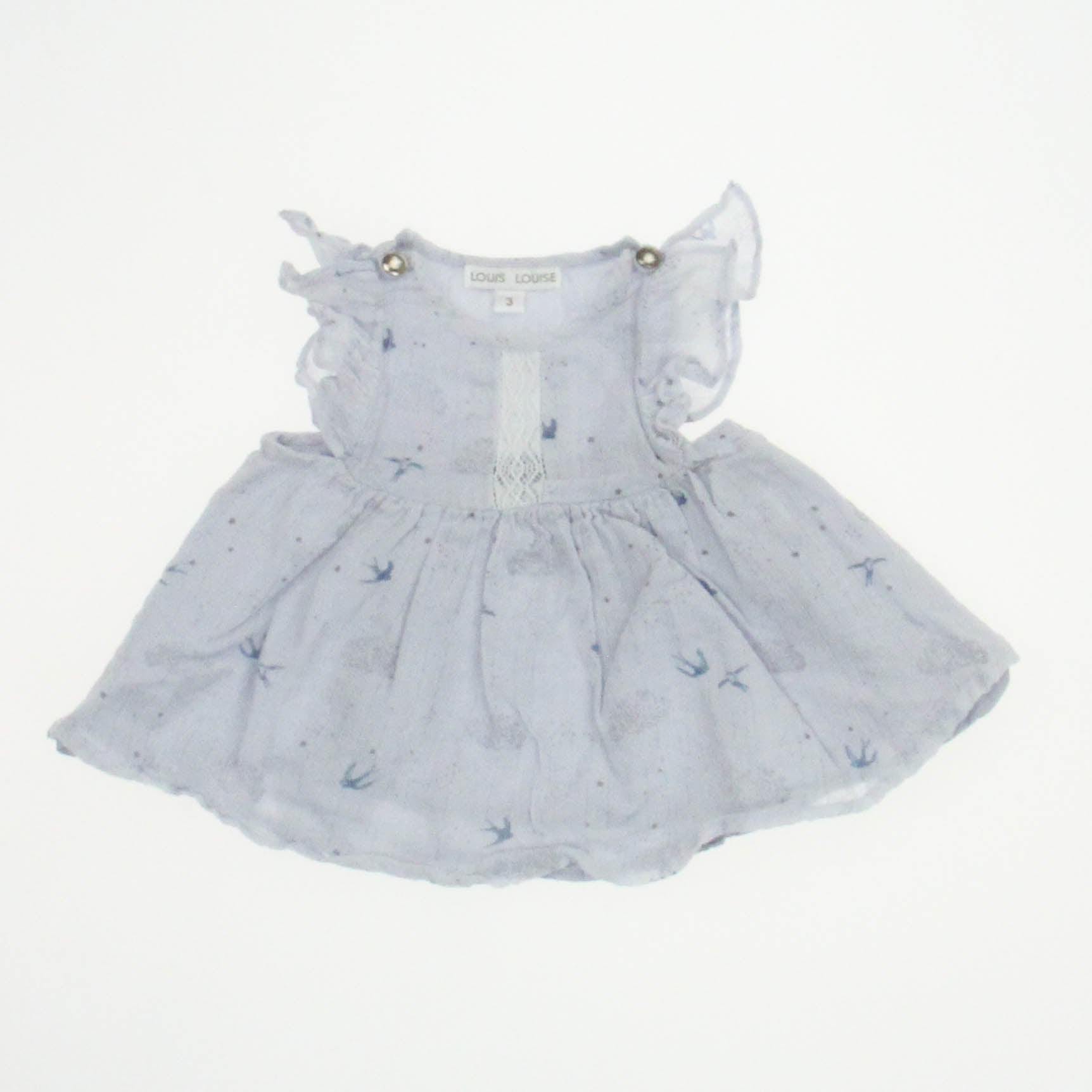 Louis Louise Girls Gray Dress Size: 3 Months Gray